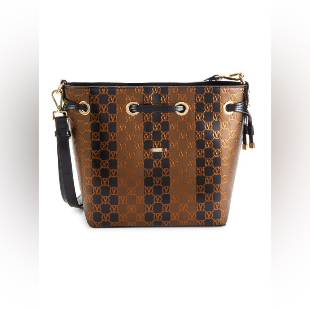 VALENTINO BY MARIO VALENTINO Leather Monogram Two-Tone Crossbody Bag $1095